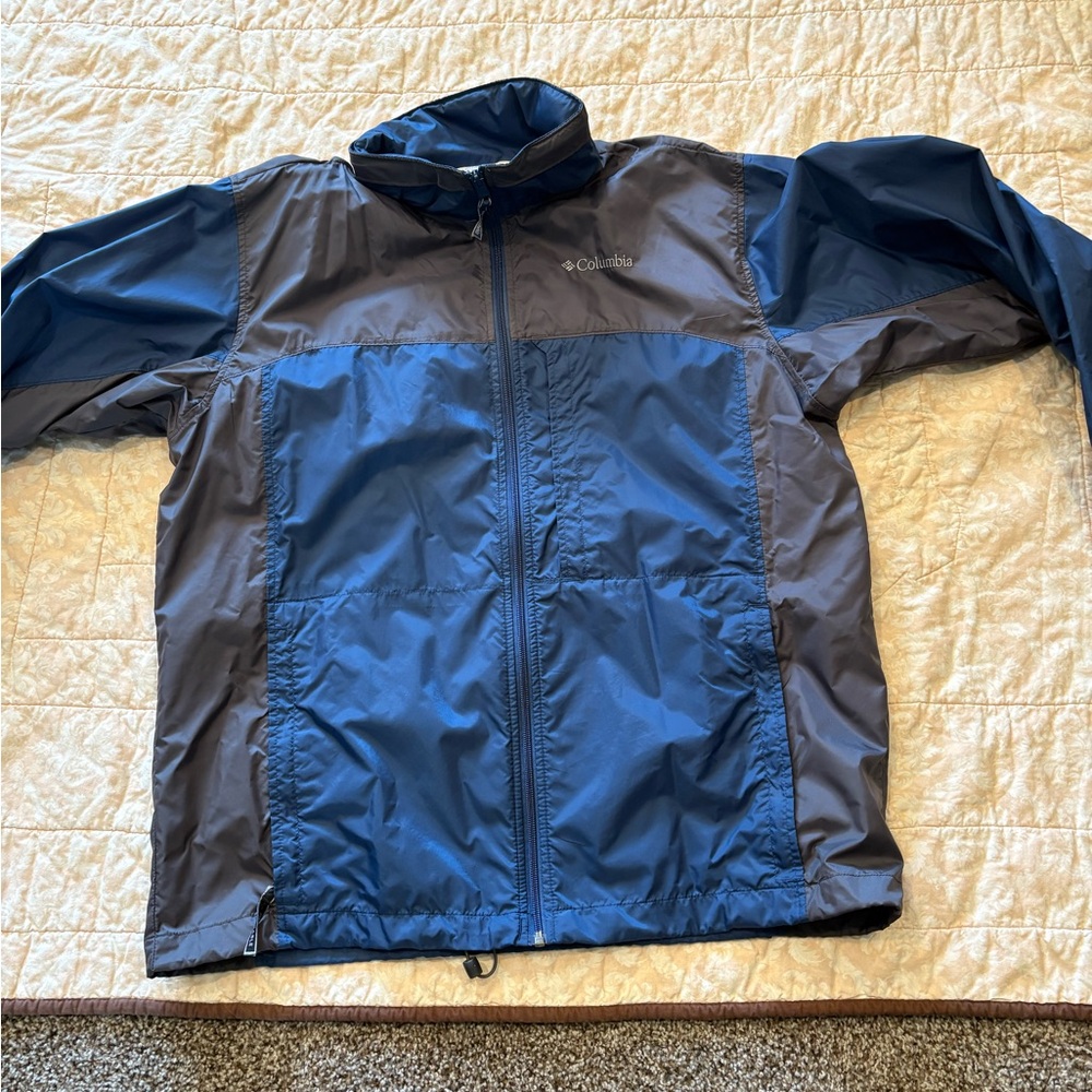 Columbia Men's Navy and Charcoal Two-Tone Windbreaker Jacket